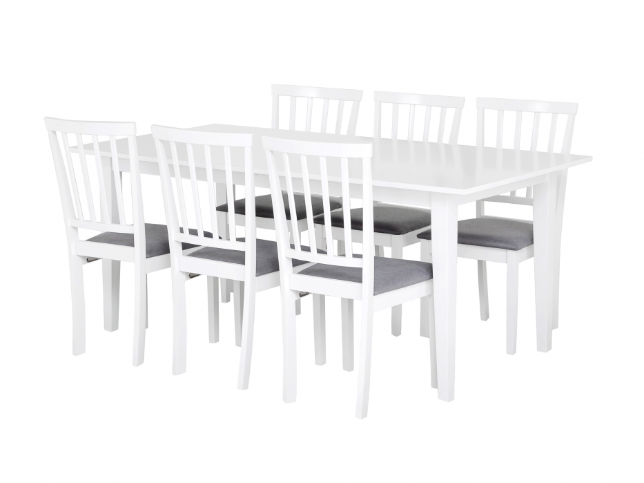 ALICE Bord 180 Vit + 6 Stolar Vit/Gr� i gruppen M�bler / Bord hos Ask�s Testmilj� 2 (100-47-67016)