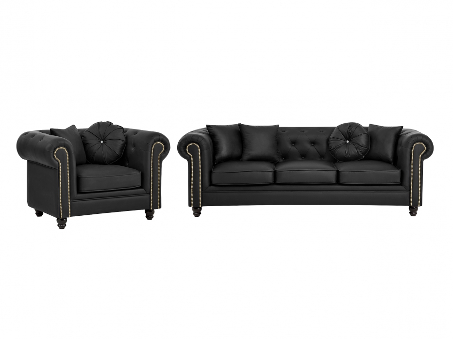 CHESTERFIELD 3+1 Svart i gruppen M�bler / Soffor / Grupper hos Ask�s Testmilj� 2 (100-50-86028)