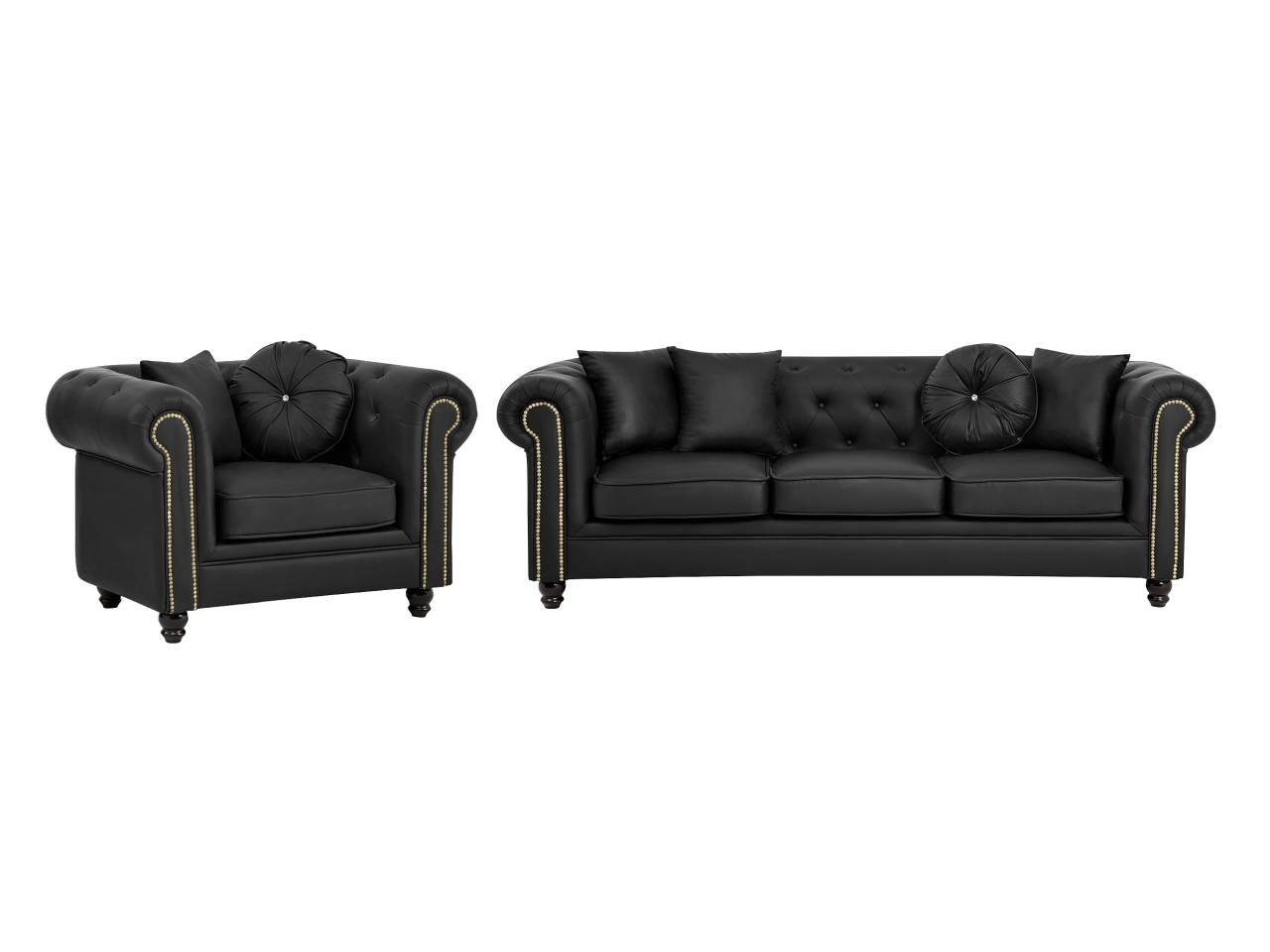 CHESTERFIELD 3+1 Svart