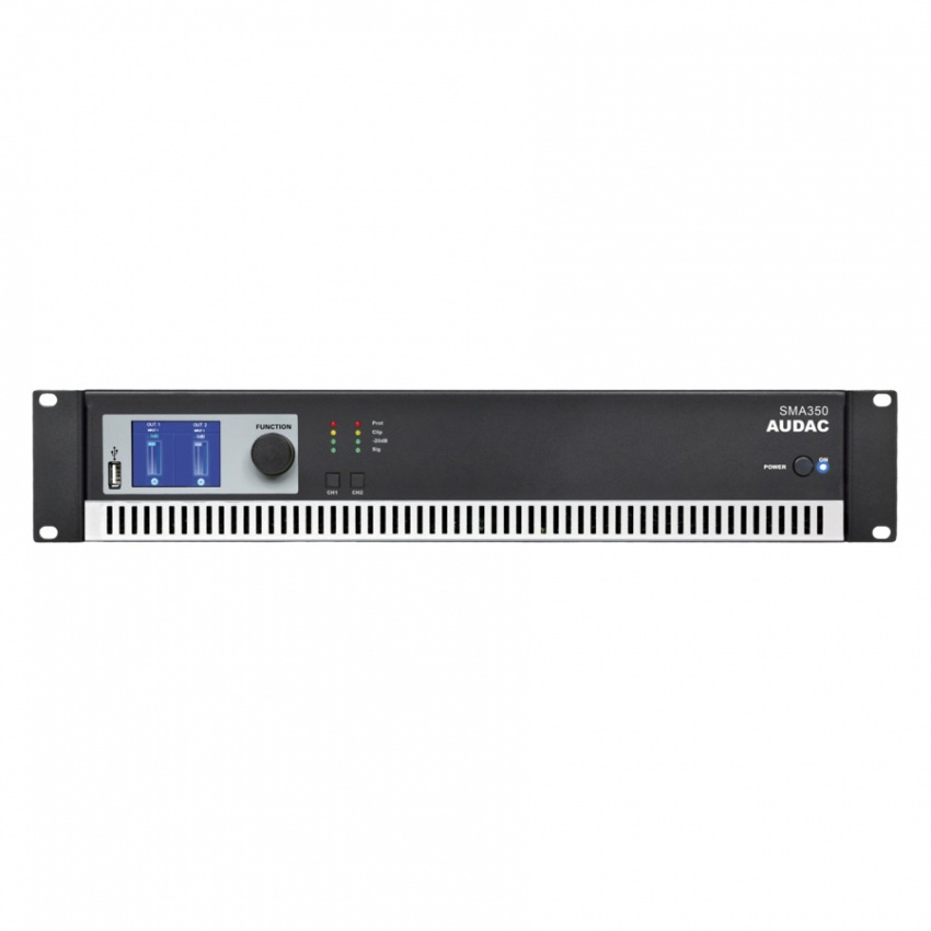 Endsteg 2x350W, inbyggd DSP