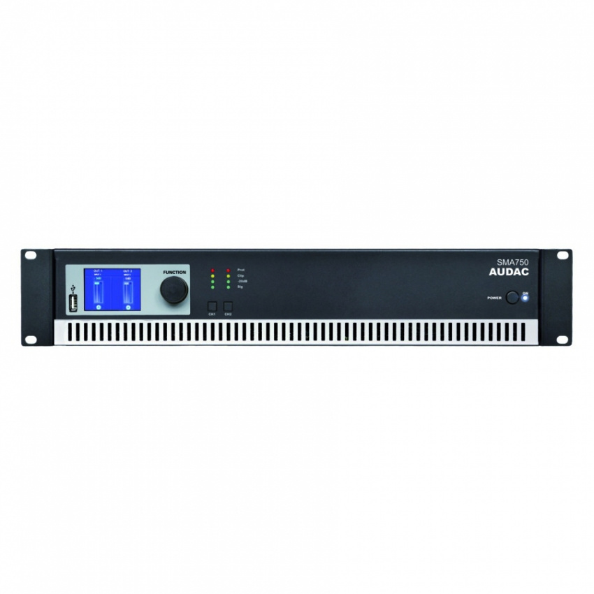 Endsteg 2x750W, inbyggd DSP